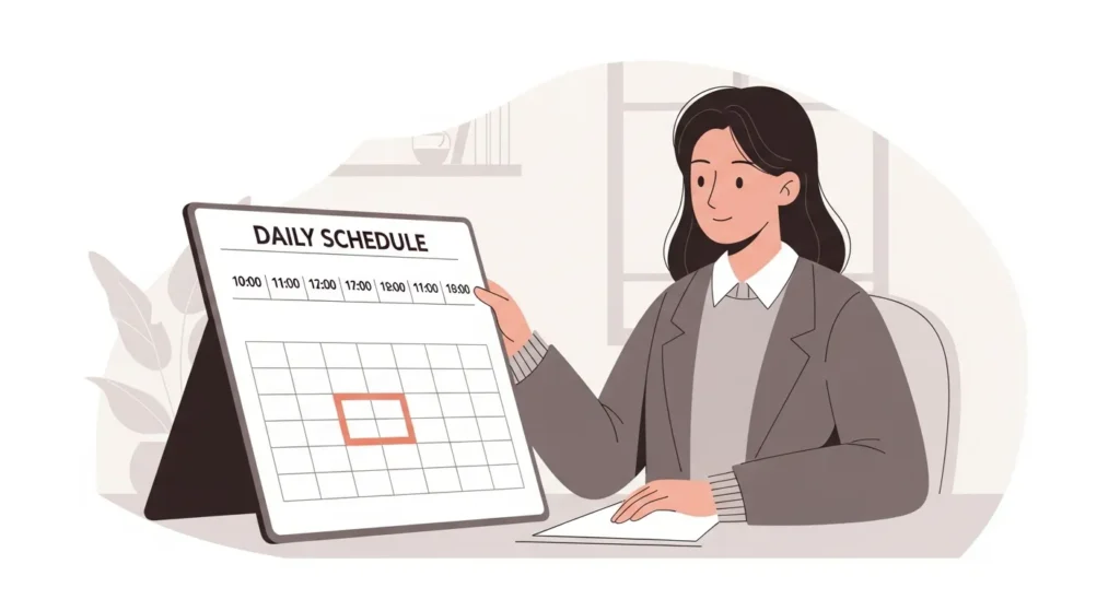 Therapist reviewing a schedule with a missed appointment, showing the impact of client no-shows on therapy practice workflow