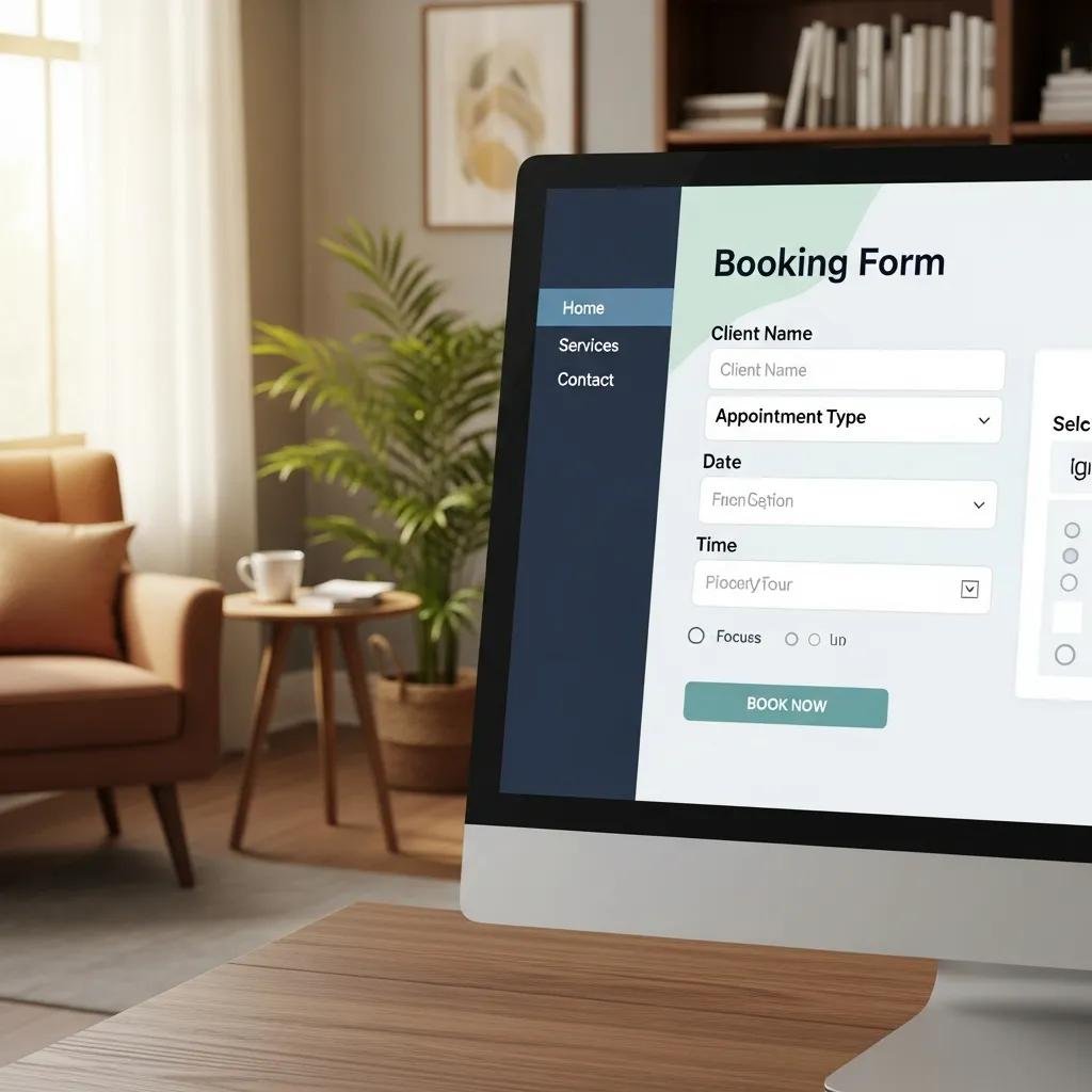 Accessible booking form on a therapist's website, designed for user-friendliness