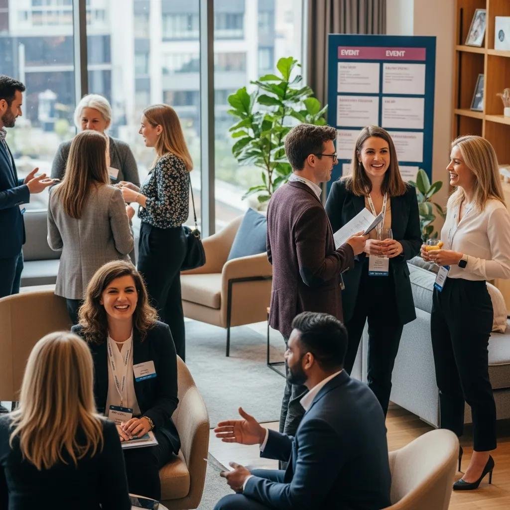 Diverse therapists networking in a professional setting, enhancing their practice and online presence