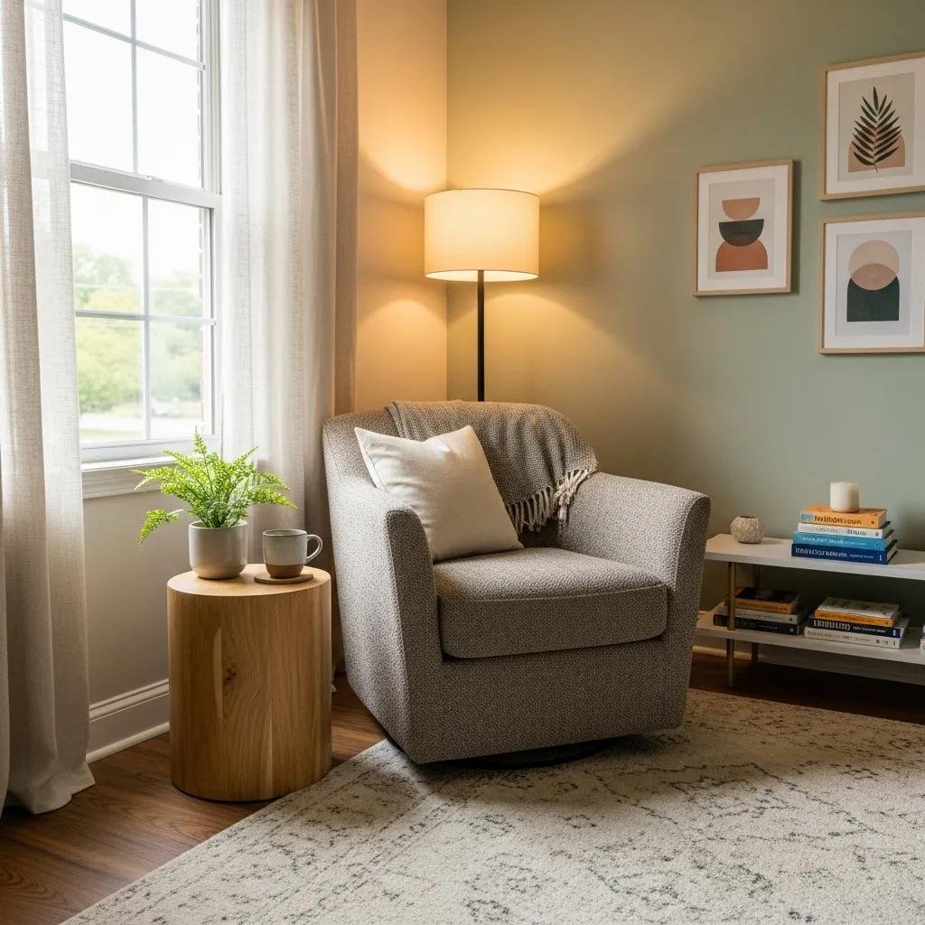 Inviting therapy office setting representing online therapy practices