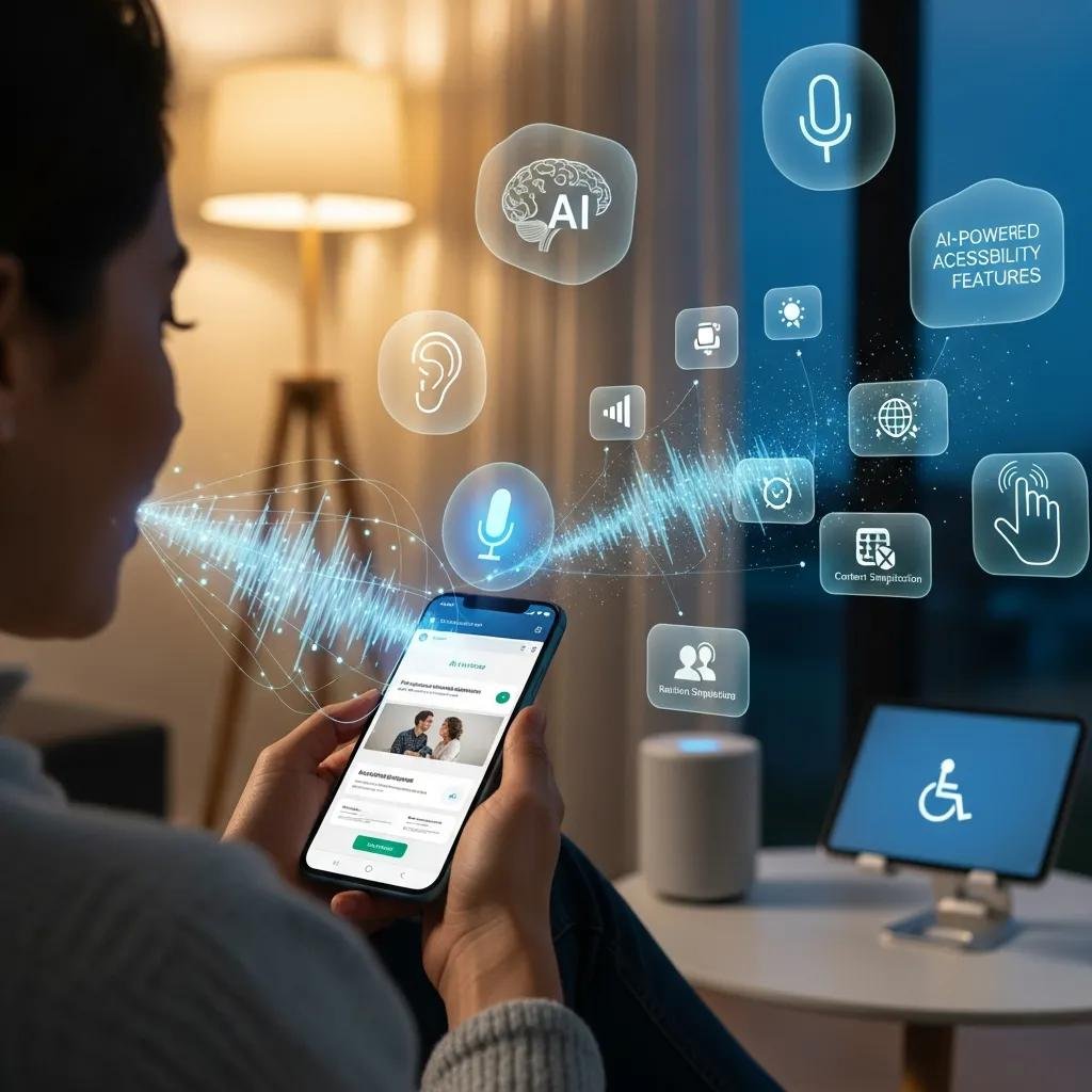 Person using smartphone with voice commands, representing emerging technologies that improve web accessibility