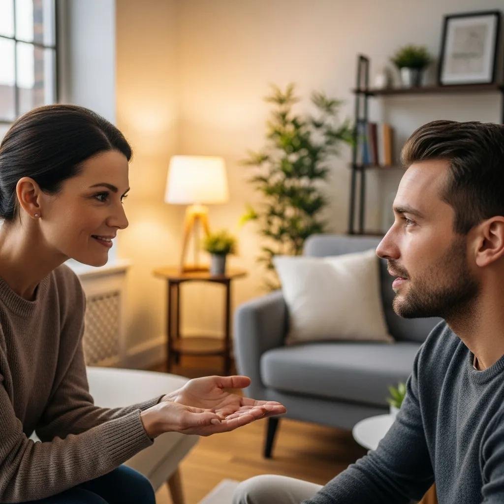 Therapist and client interaction, highlighting the importance of trust in secure online environments