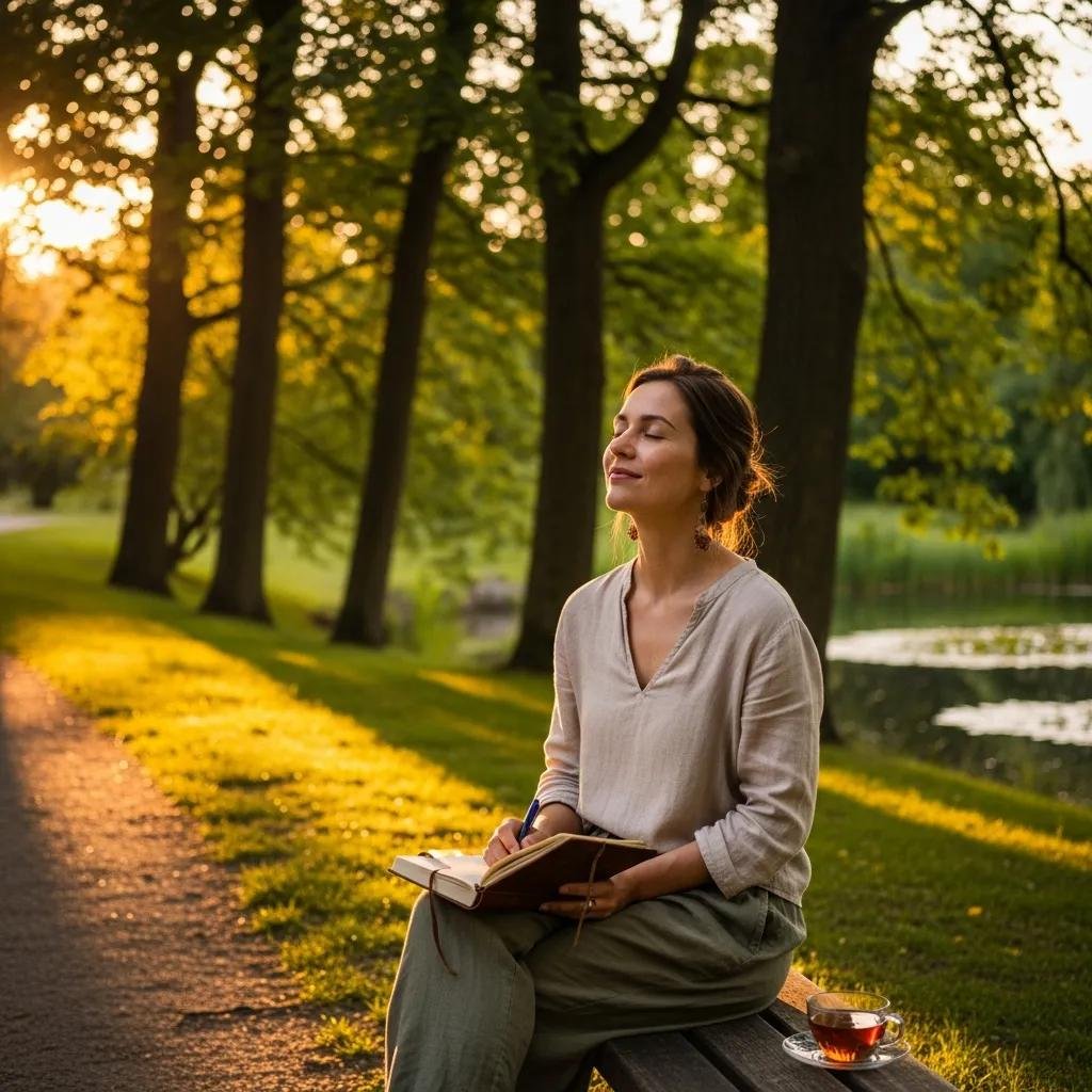 Therapist enjoying nature, representing work-life balance and self-care in therapy practice management