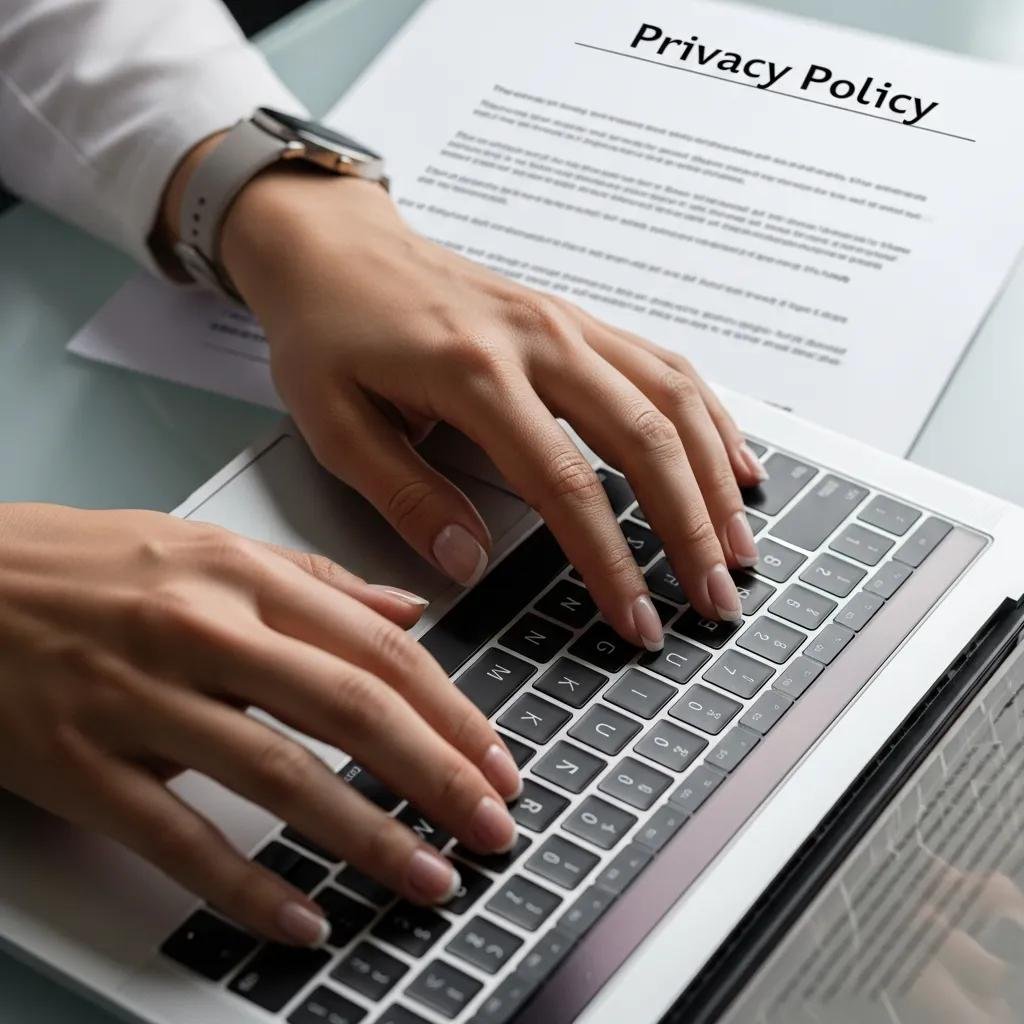 Therapist ensuring client confidentiality while working on a laptop