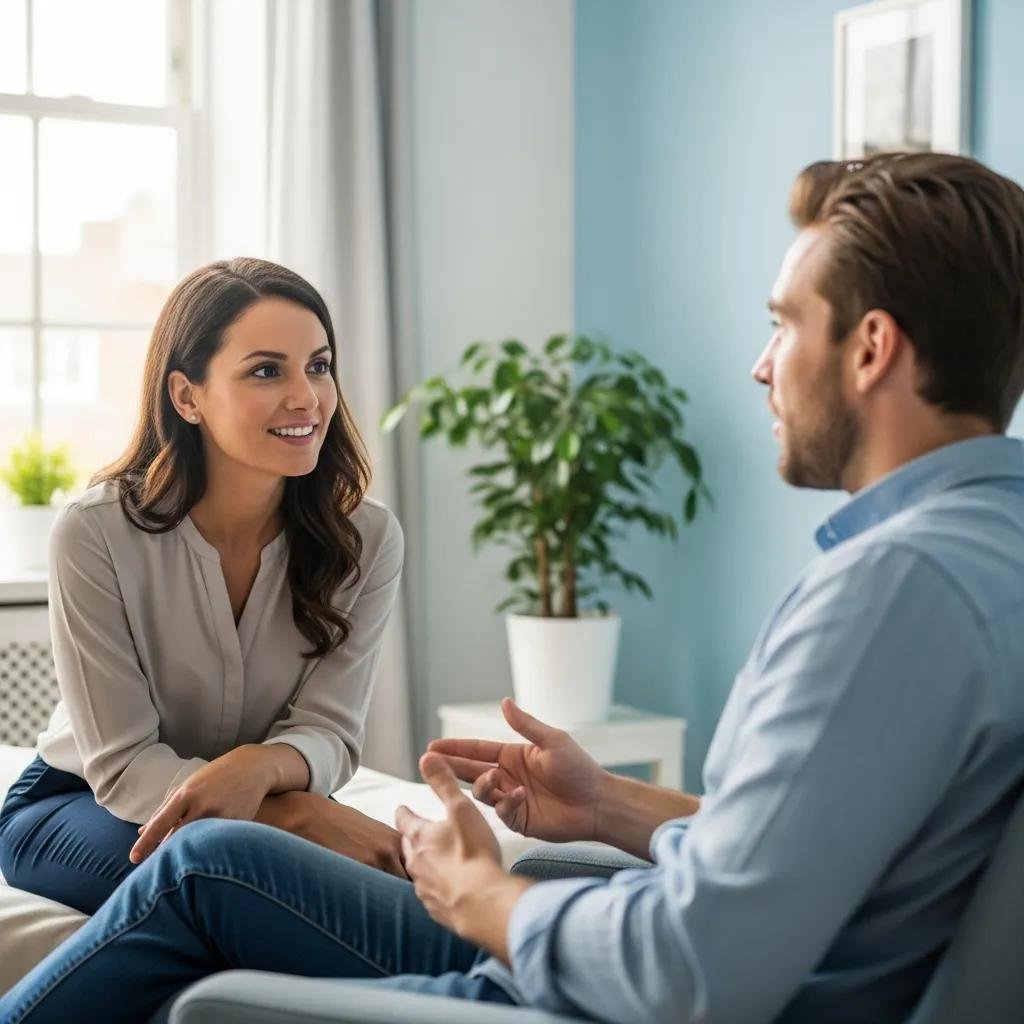 Therapist listening to a client, highlighting the importance of empathy in therapy