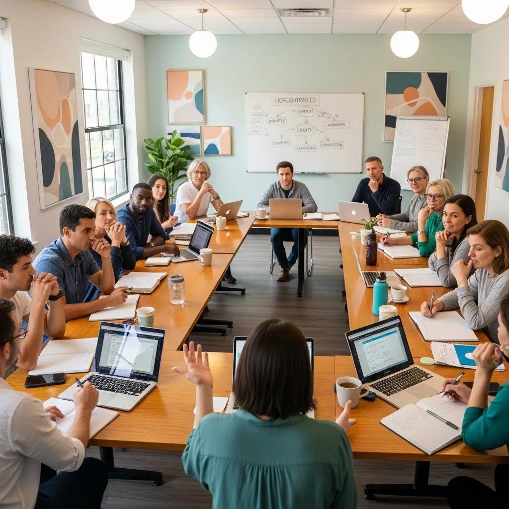 Therapists collaborating in a workshop, highlighting mentorship benefits