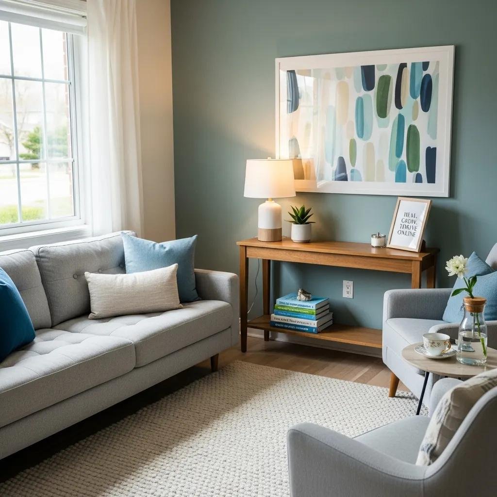 Therapist's office interior showcasing a calming environment for client engagement
