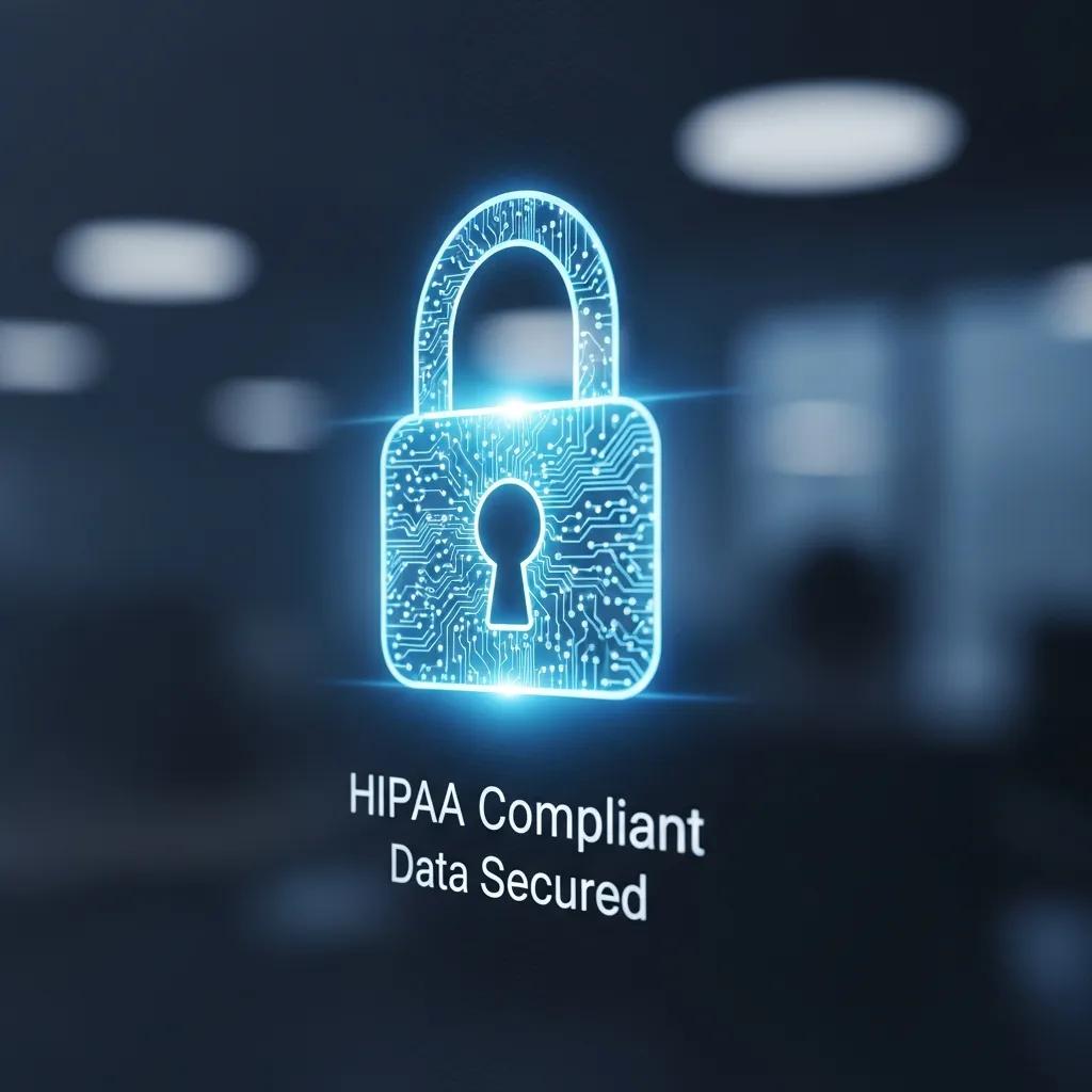 Secure digital lock symbolizing HIPAA compliance and trust in therapist websites