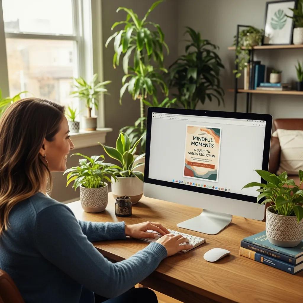 Therapist designing a lead magnet on a computer, highlighting the importance of email capture