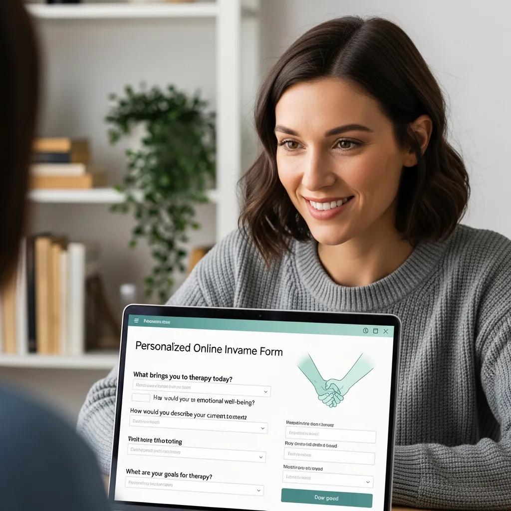 Therapist engaging with a client online, highlighting the importance of personal websites in client onboarding
