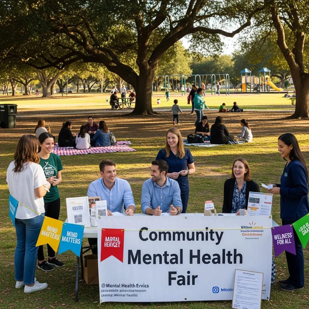 Therapists engaging with the community at a local outreach event