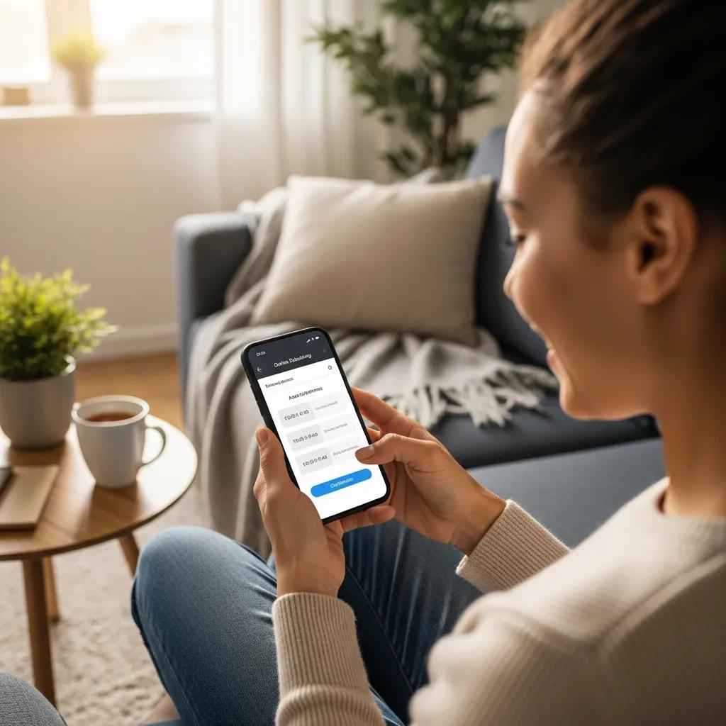Client booking therapy appointment on smartphone, highlighting the convenience of online scheduling