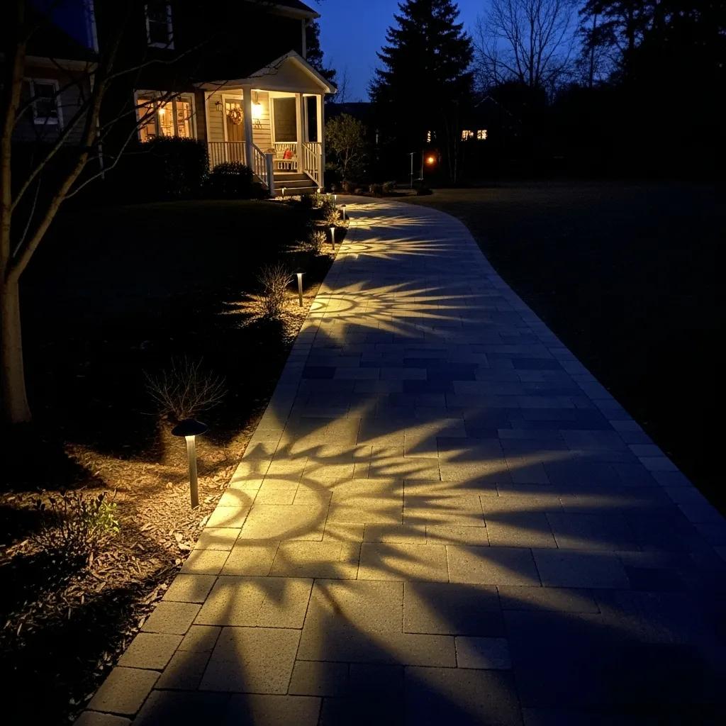 Illuminated pathway enhancing safety and security around a home