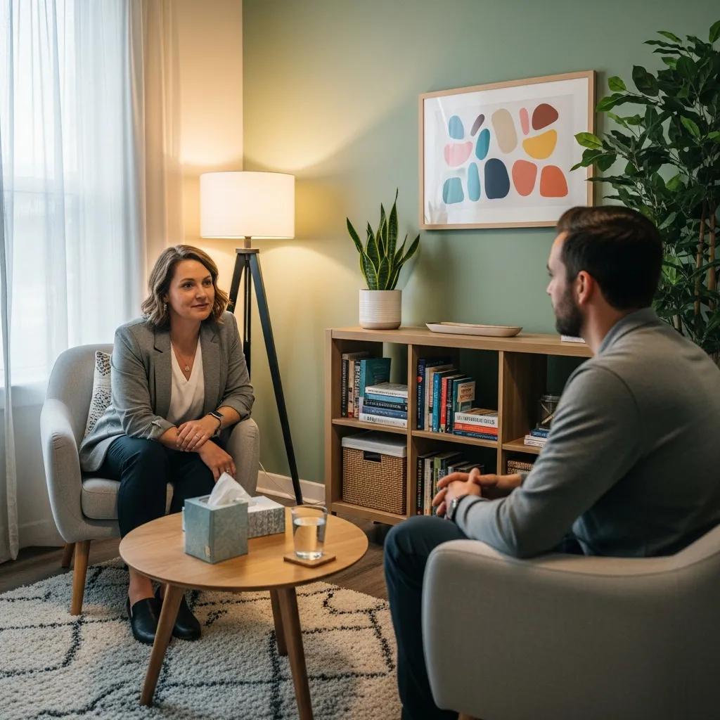 Therapist engaging with a client, highlighting the importance of trust in professional relationships