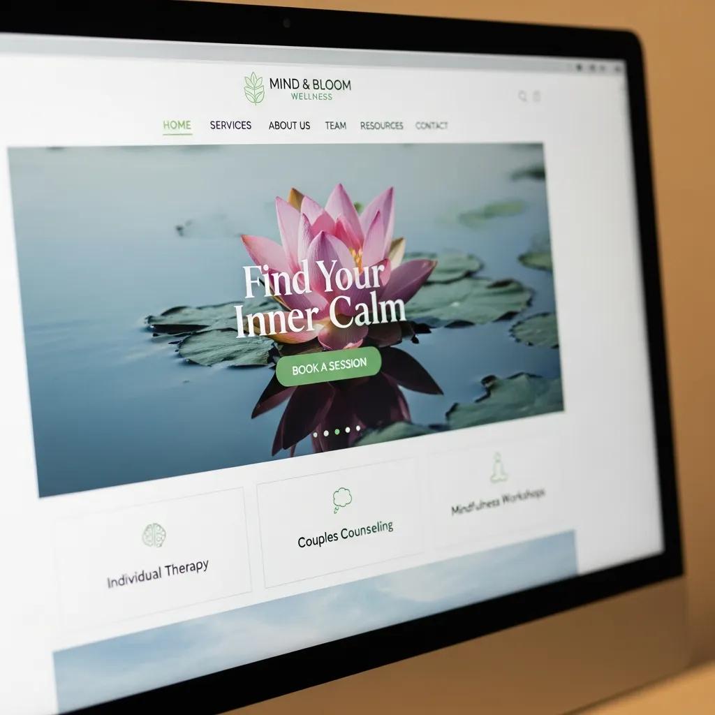 User-friendly therapist website interface showcasing intuitive design elements