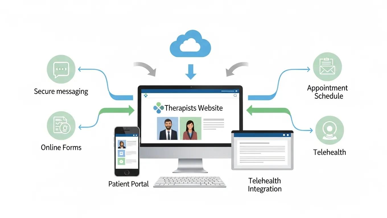 Visual representation of EHR integration with a therapist's website