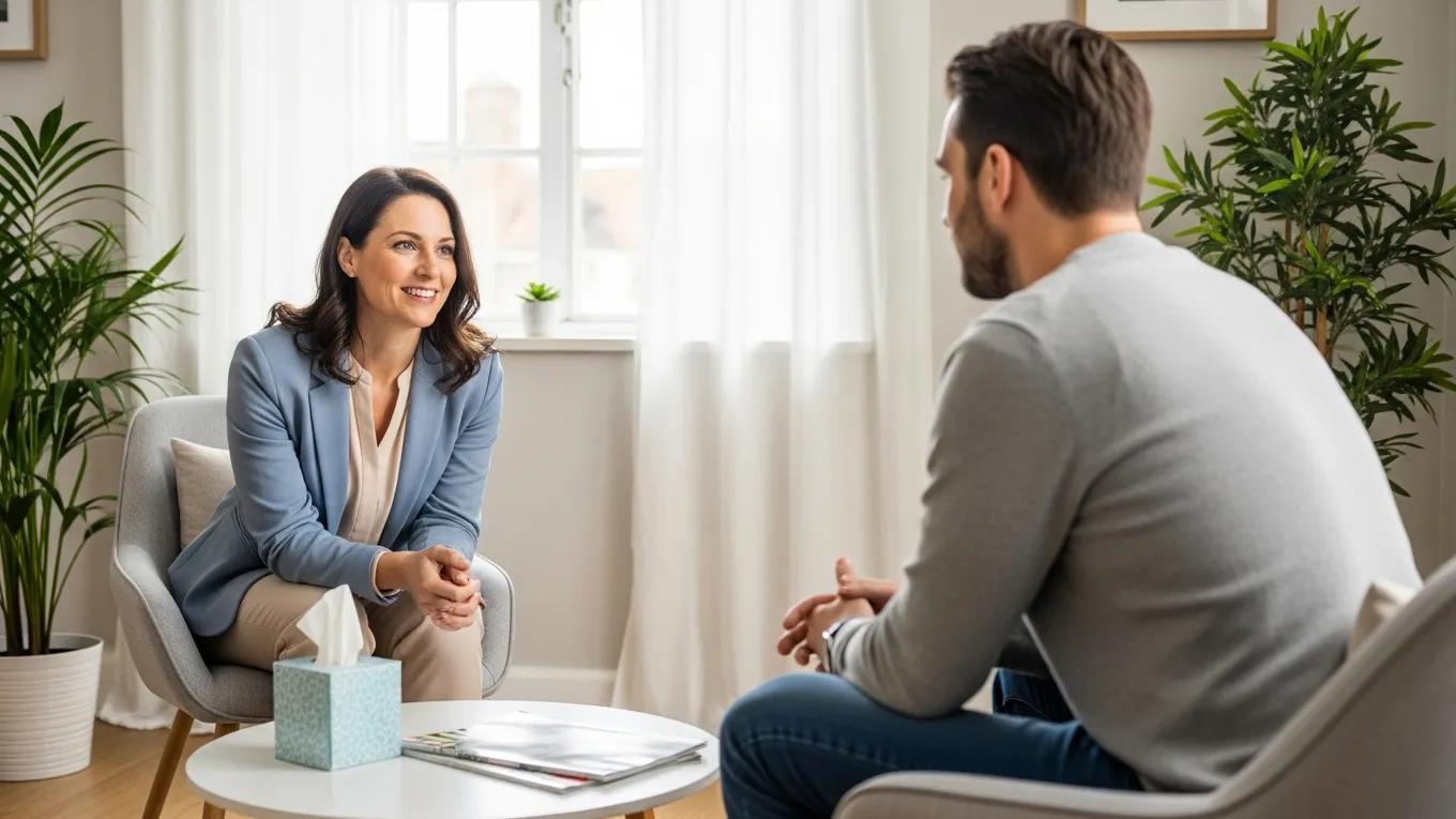 Therapist engaging with a client, highlighting the importance of directory listings in client acquisition