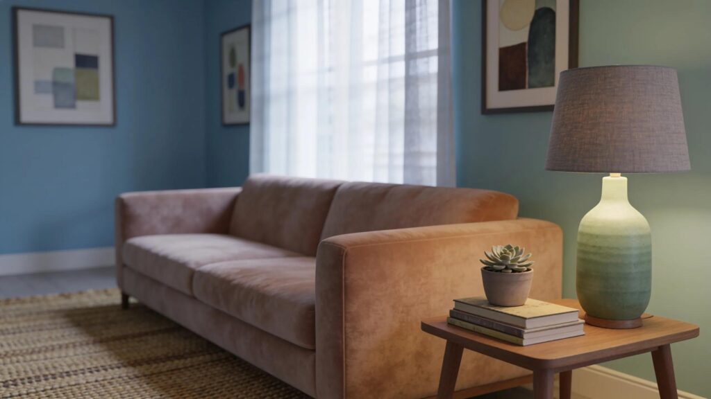 Therapist's office conveying a professional and calming environment, highlighting the importance of online presence for therapists