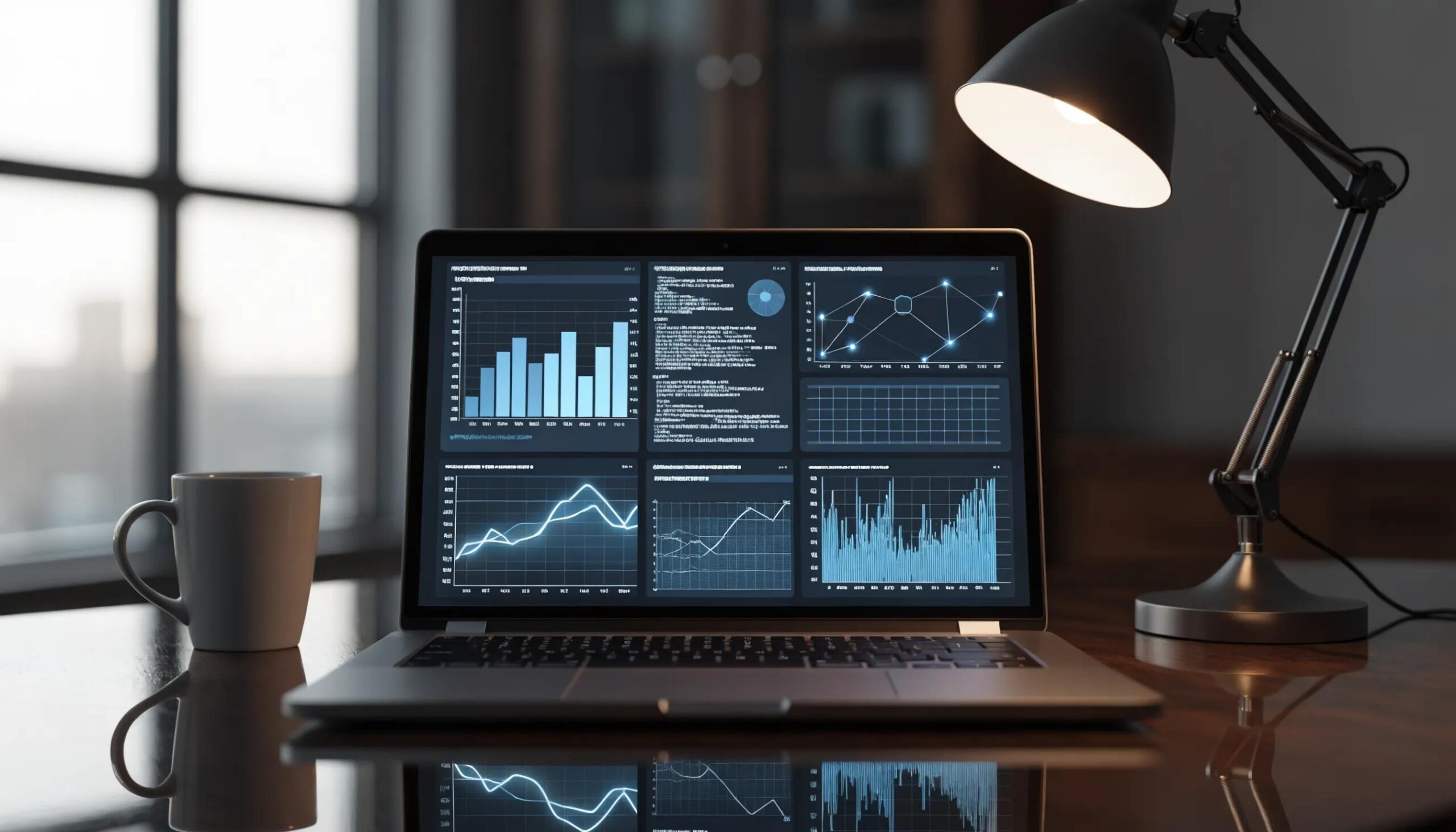 Digital analytics dashboard representing measurement and optimization strategies for therapist websites
