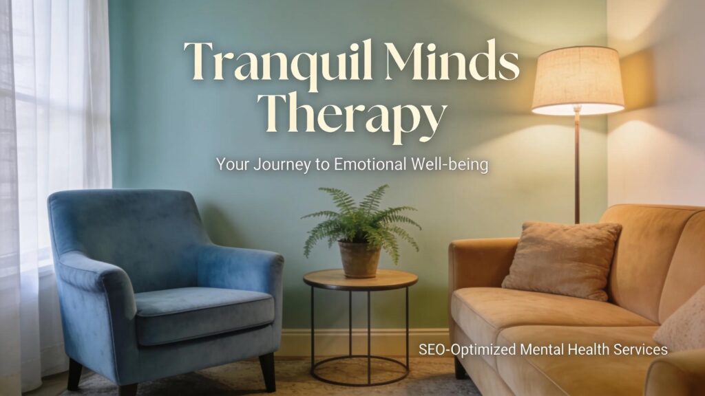 Welcoming therapy office interior representing local SEO strategies for therapists