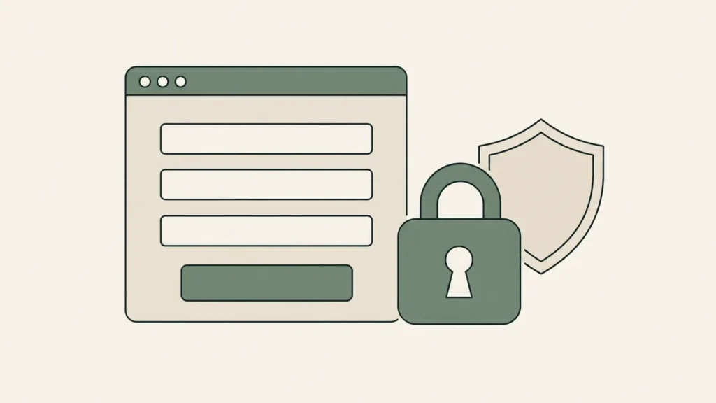 A short online form with a padlock and shield illustrates secure intake forms for therapy practices